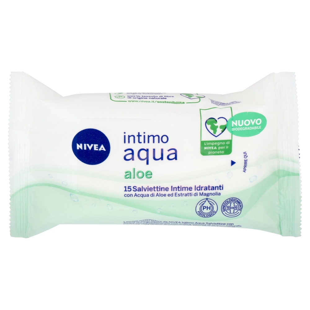 Nivea intimo aqua aloe Salviettine Intime Idratanti 15 pz